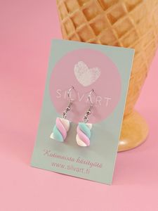 Minivaahtokarkki-korvakorut