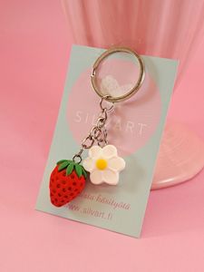 Mansikka/Kukka-avaimenperä