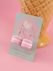 Macarons-korvakorut, vaaleanpunainen